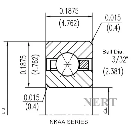 NKAA-X(Φ4.763)等截面薄壁四點接觸球軸承剖面圖